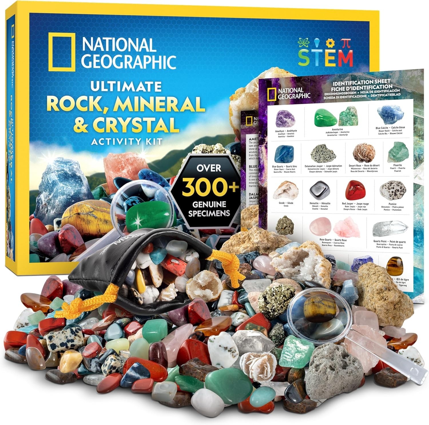 National Geographic Gemstones & Crystals Kit for Kids – 300+ Pieces of Discovery