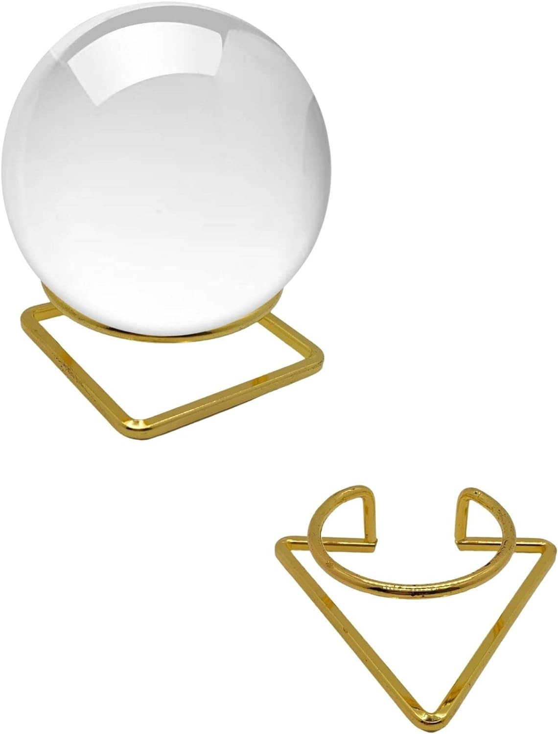 2 pieces Metal Crystal Ball Holder, Lensball Base, Sphere Display Stand for Glob