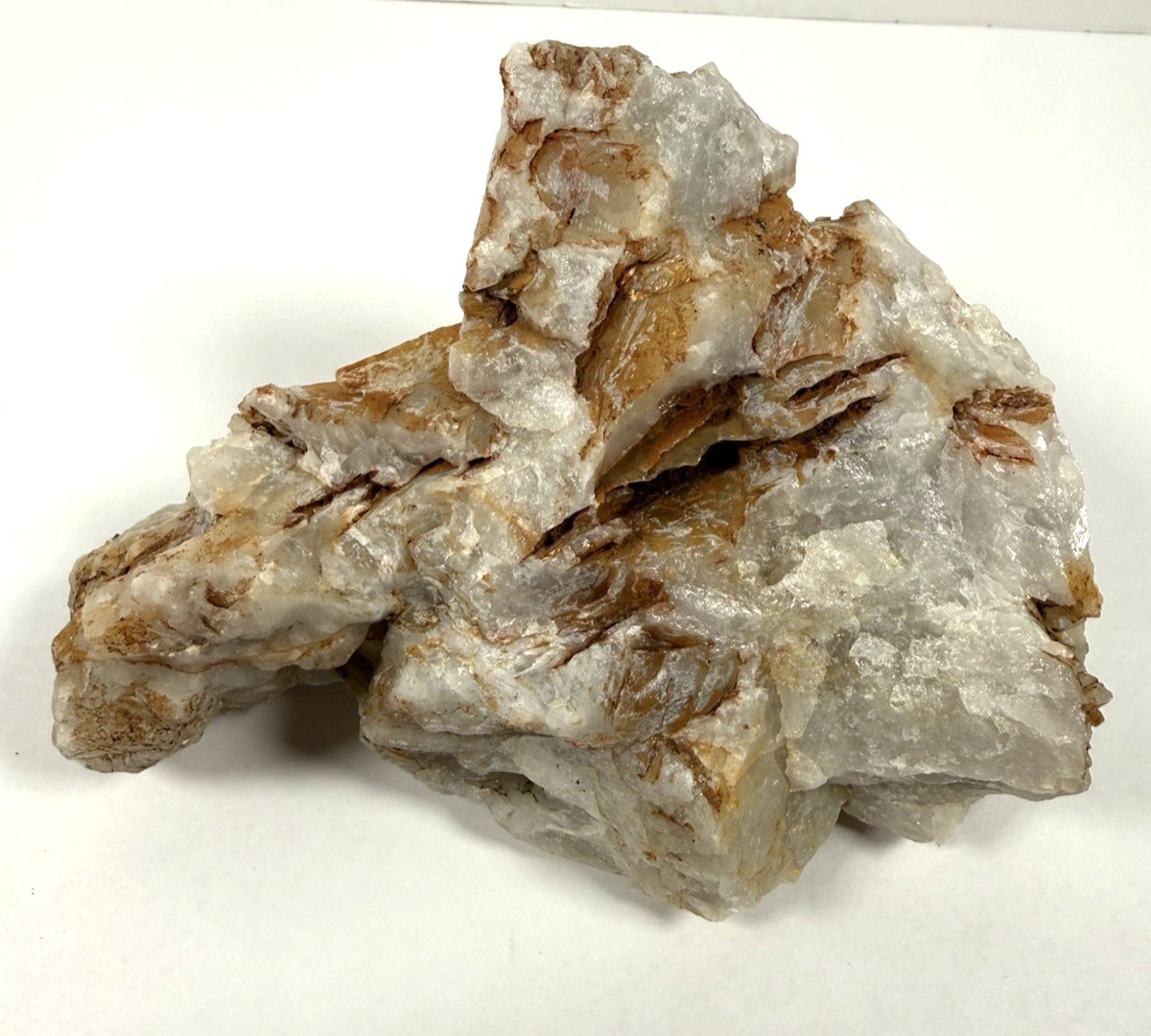 Natural Quartz Crystal Specimen Bladed Formation Iron Staining 1.9 Lbs