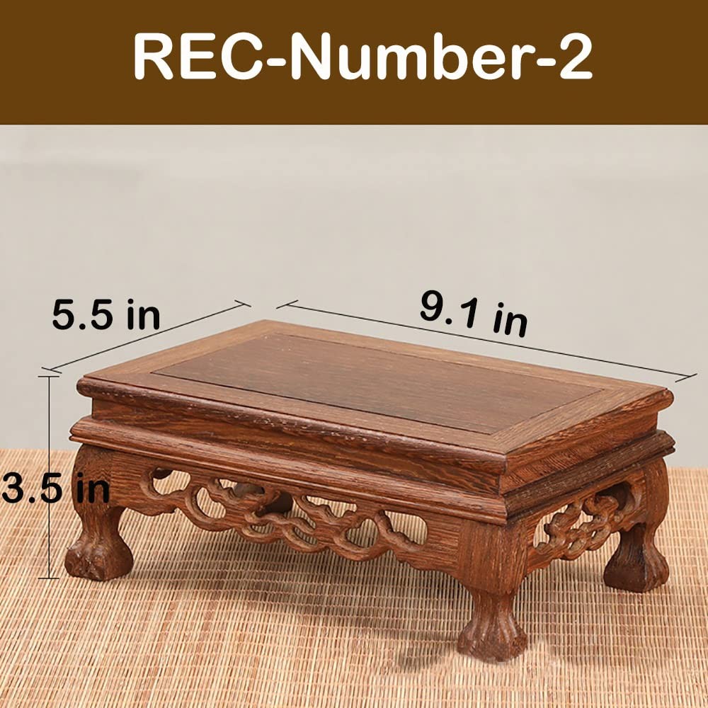 Chinese Wooden Rosewood Base Rectangular Chicken Wing Wood Carved Stand Base …