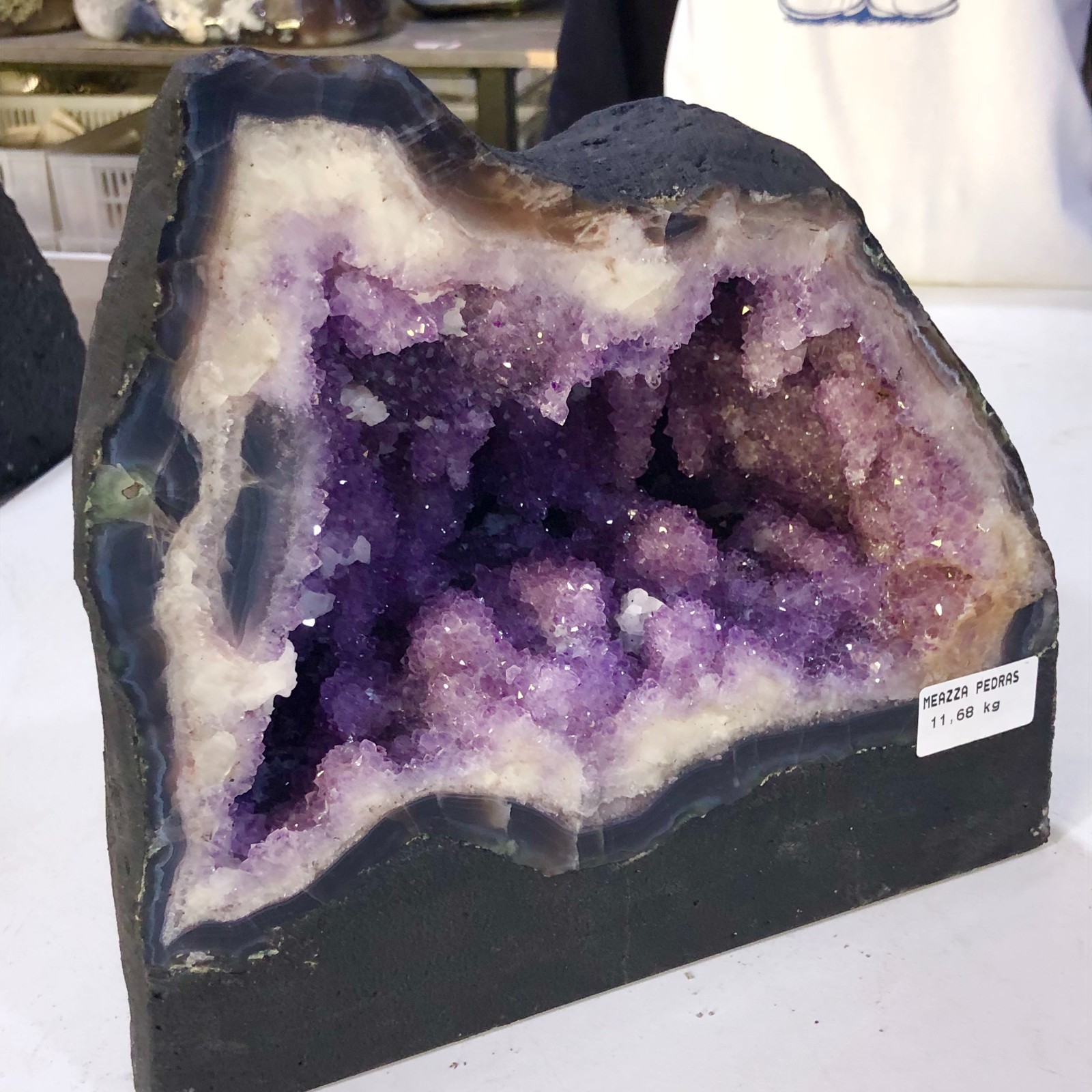 25.6LB Natural agate Amethyst geode quartz cluster crystal Cathedral specimen He