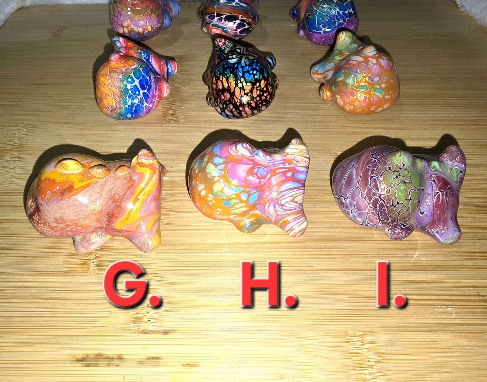 Colorful Daqi Dinosaur Dino Lacquer Painted Sandalwood