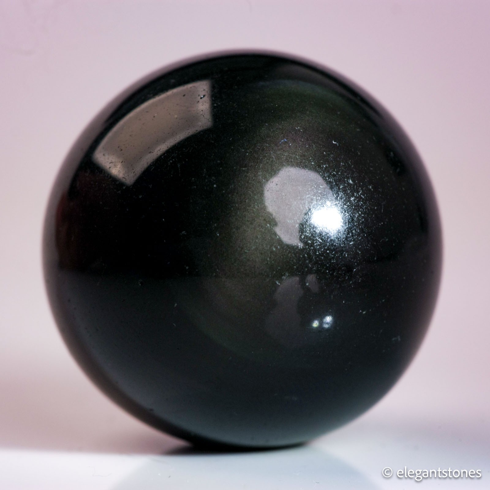 36g31mm Rainbow Obsidian Sphere Crystal Ball Natural Quartz Visible in Flash