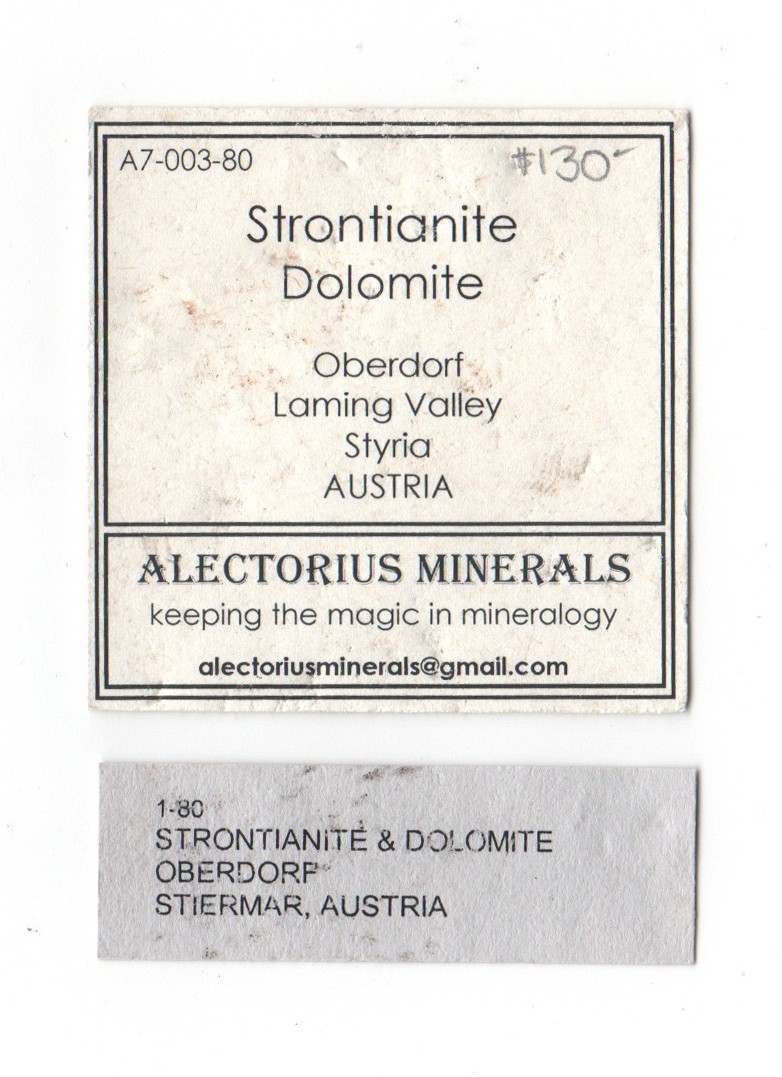 JH17133 Strontianite and Dolomite, Oberdorf, Austria