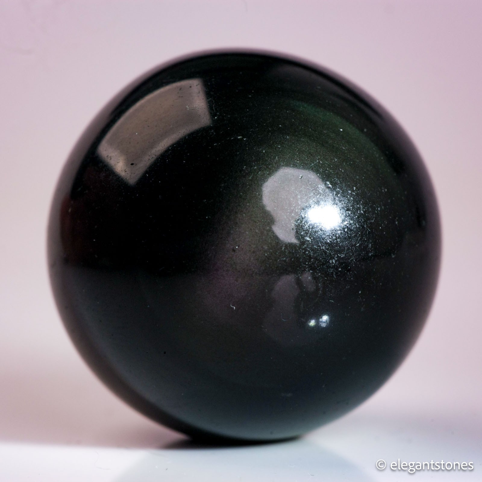 36g31mm Rainbow Obsidian Sphere Crystal Ball Natural Quartz Visible in Flash
