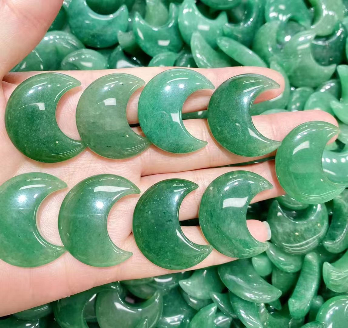 10PCS Natural Mixed material moon palm Reiki Crystal Quartz Healing Decorate