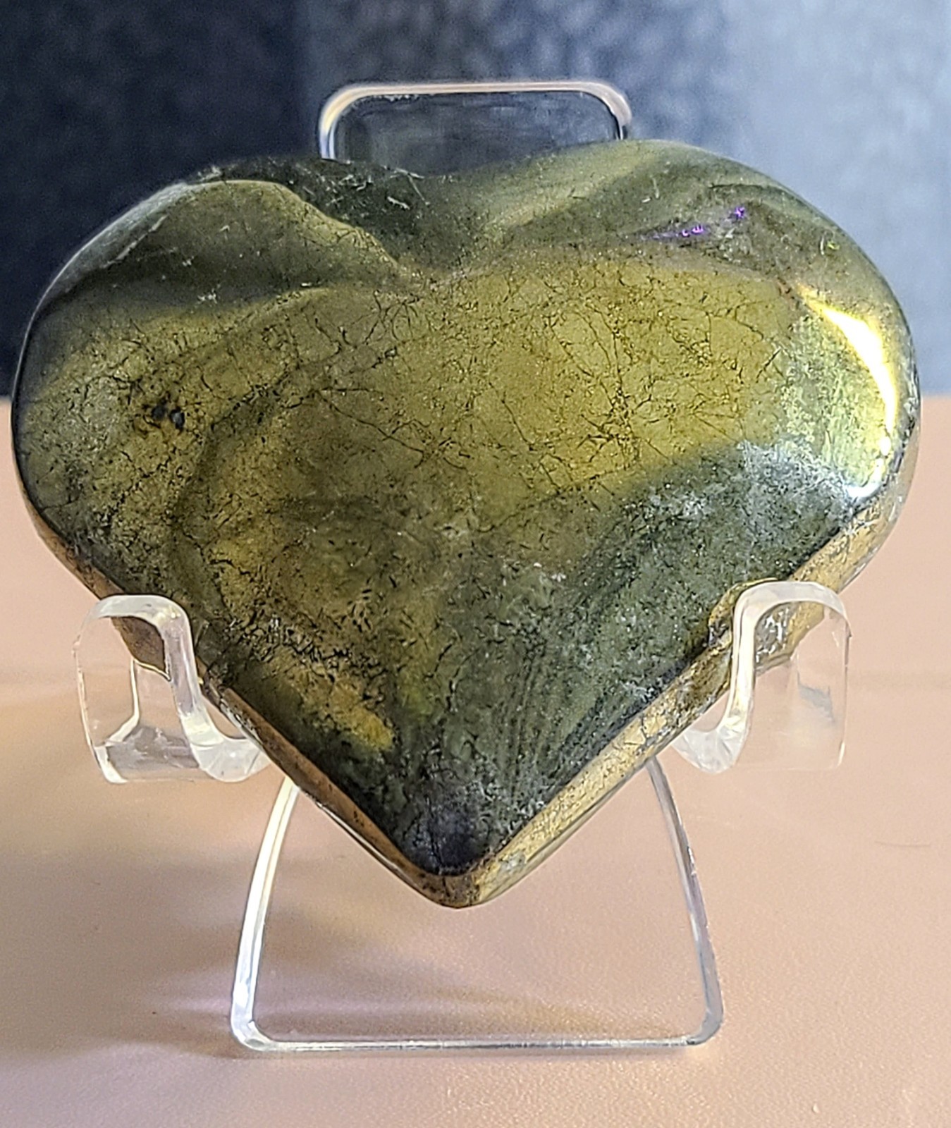 Golden Peruvian Pyrite Crystal Heart #1
