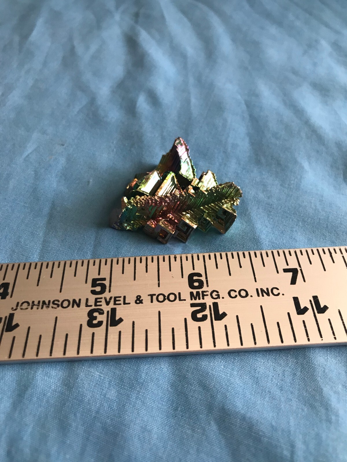 Pretty .89 Ounce 1-5/8” x 1-1/4” x 5/8” Piece of Rainbow Bismuth Crystals