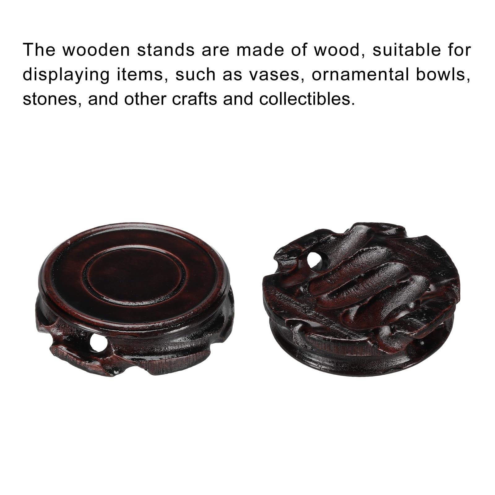 Wooden Stand Holders Displays Base 70mm Diameter Black for Vase Bonsai Stone …