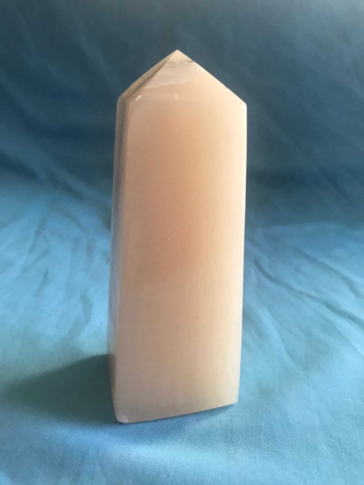 5-1/8″ Calcite Crystal Rock Stone Tower 1 lb. 5 oz. Display Specimen ~Chipped~