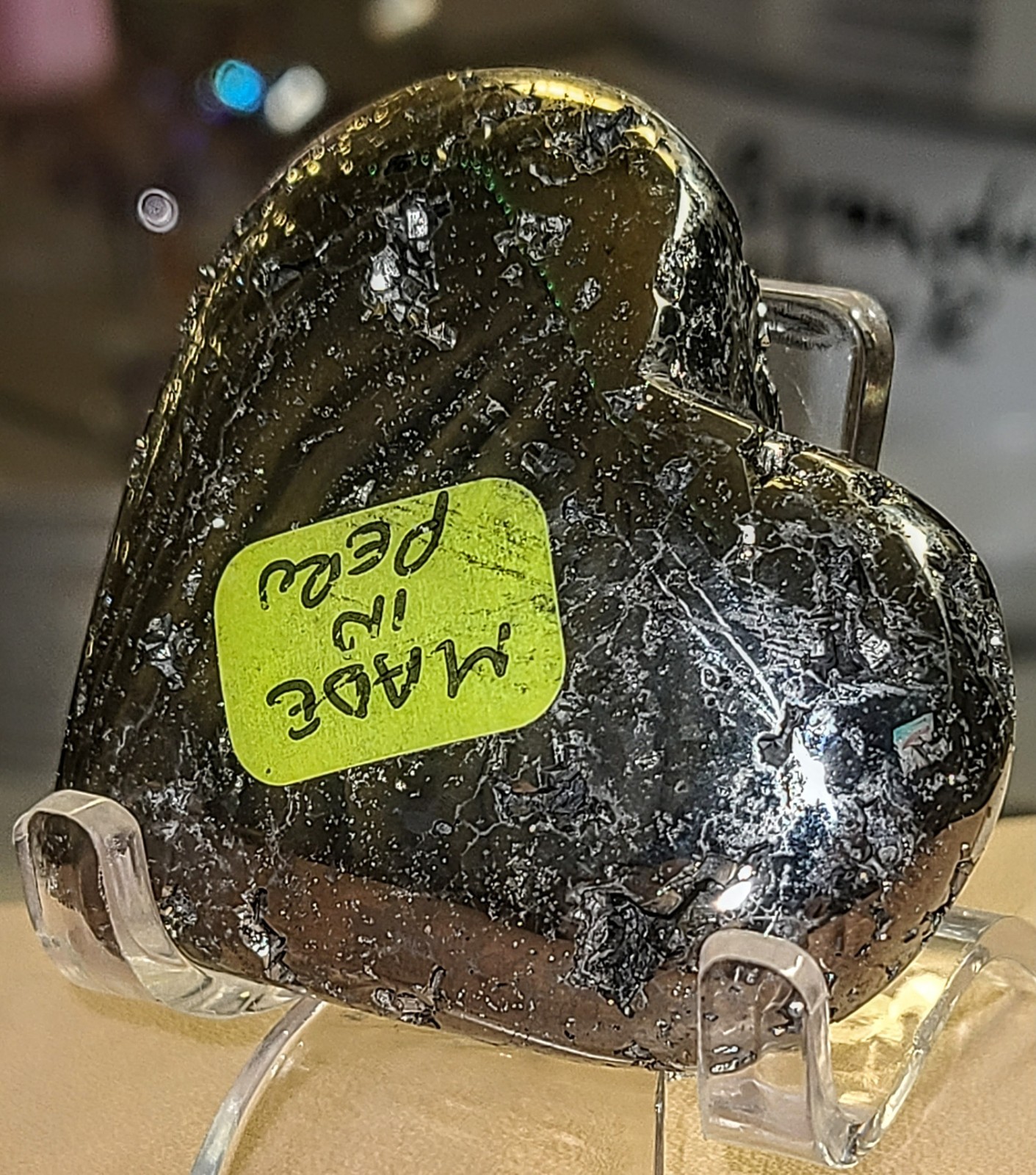 Golden Druzy Peruvian Pyrite Crystal Heart #4
