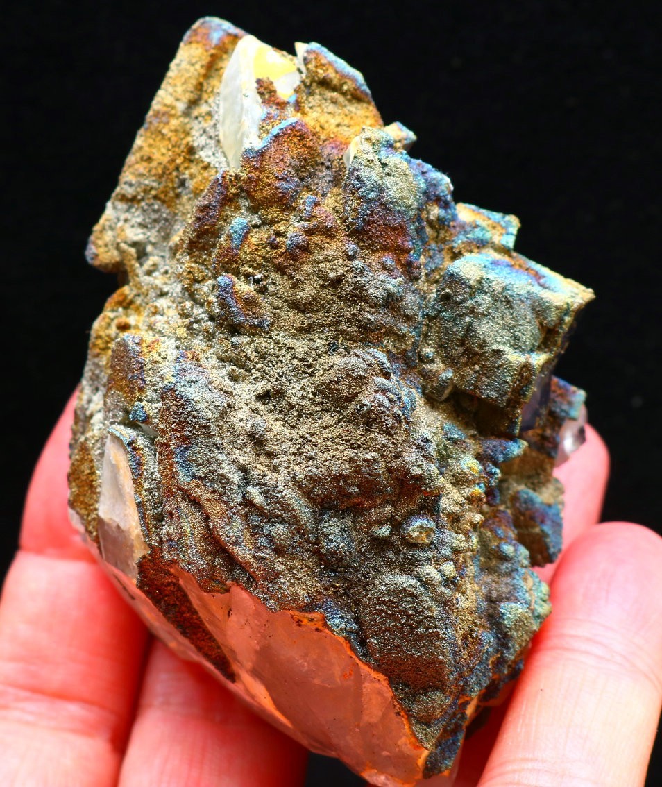 202.5g Natural purple Cubic fluorite Seven-color pyrite mineral specimen