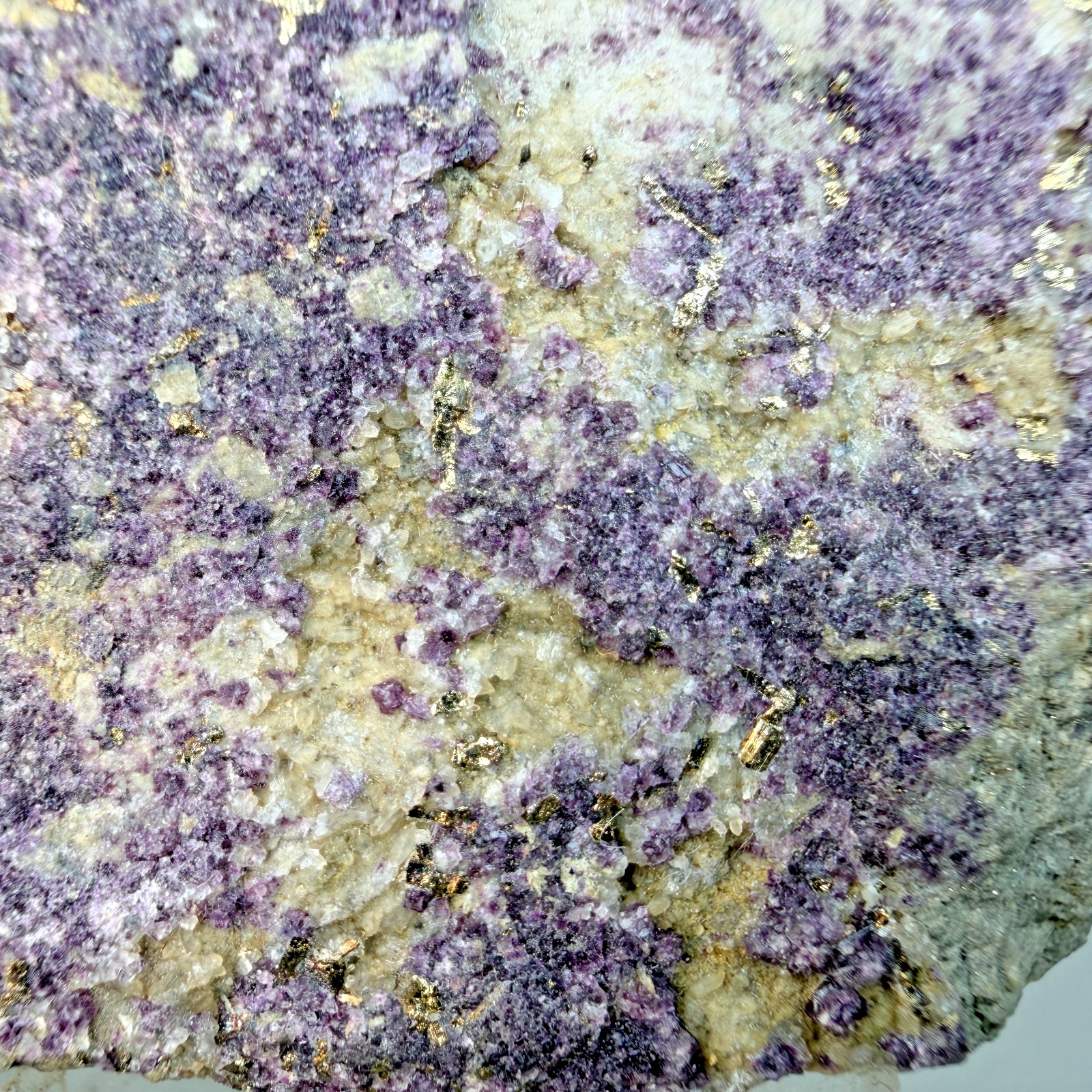 Fine Rich Calaverite on Fluorite: Blue Bird Mine, Cripple Creek, Colorado- Rare!