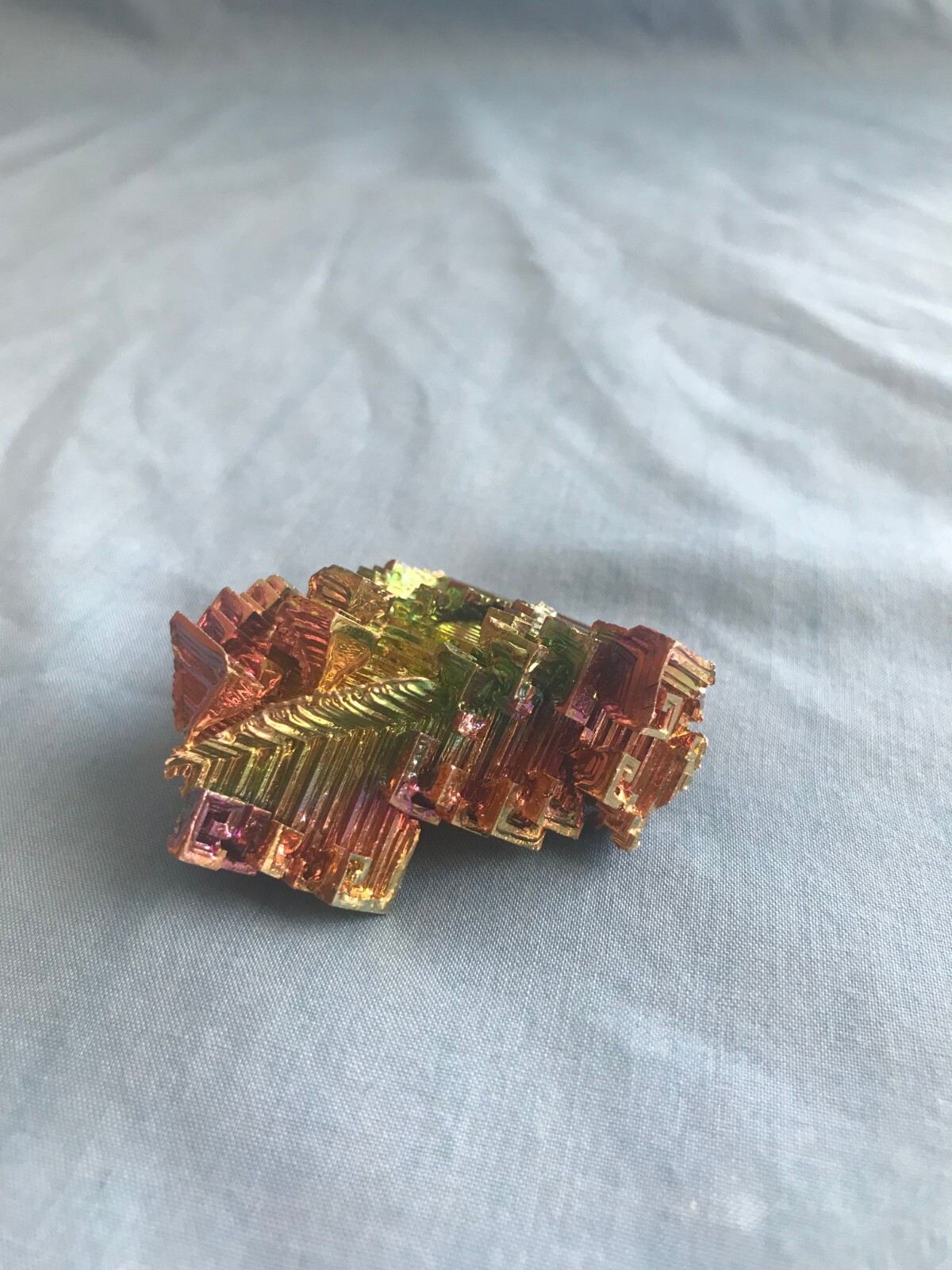 Pretty 2.4 Ounce Large 2” x 1-5/8” x 1” Piece of Rainbow Bismuth Crystals