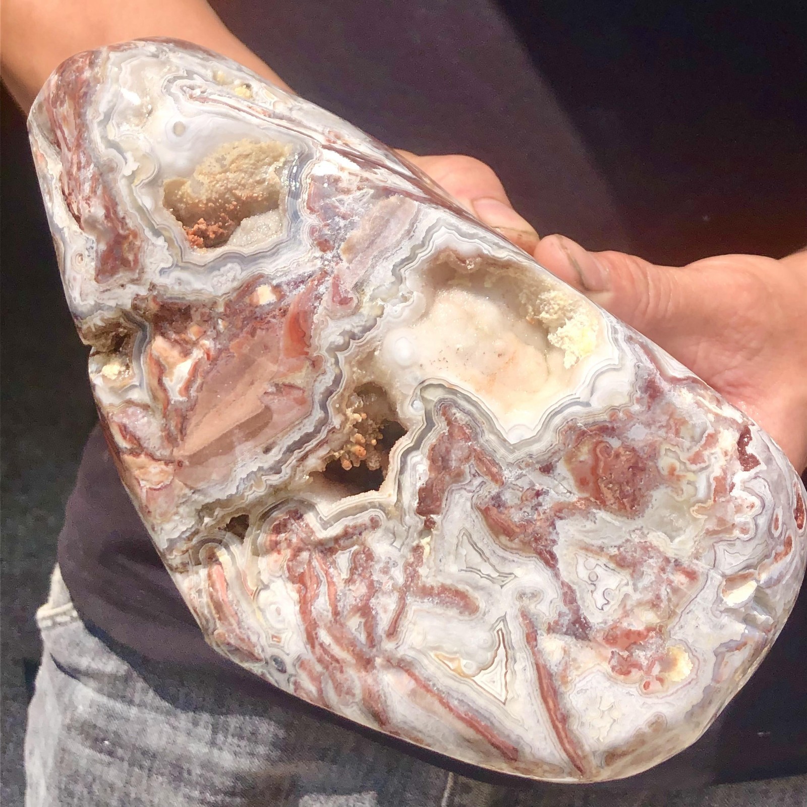 5.76lb Natural Crazy agate stone quartz crystal cluster mineral samples