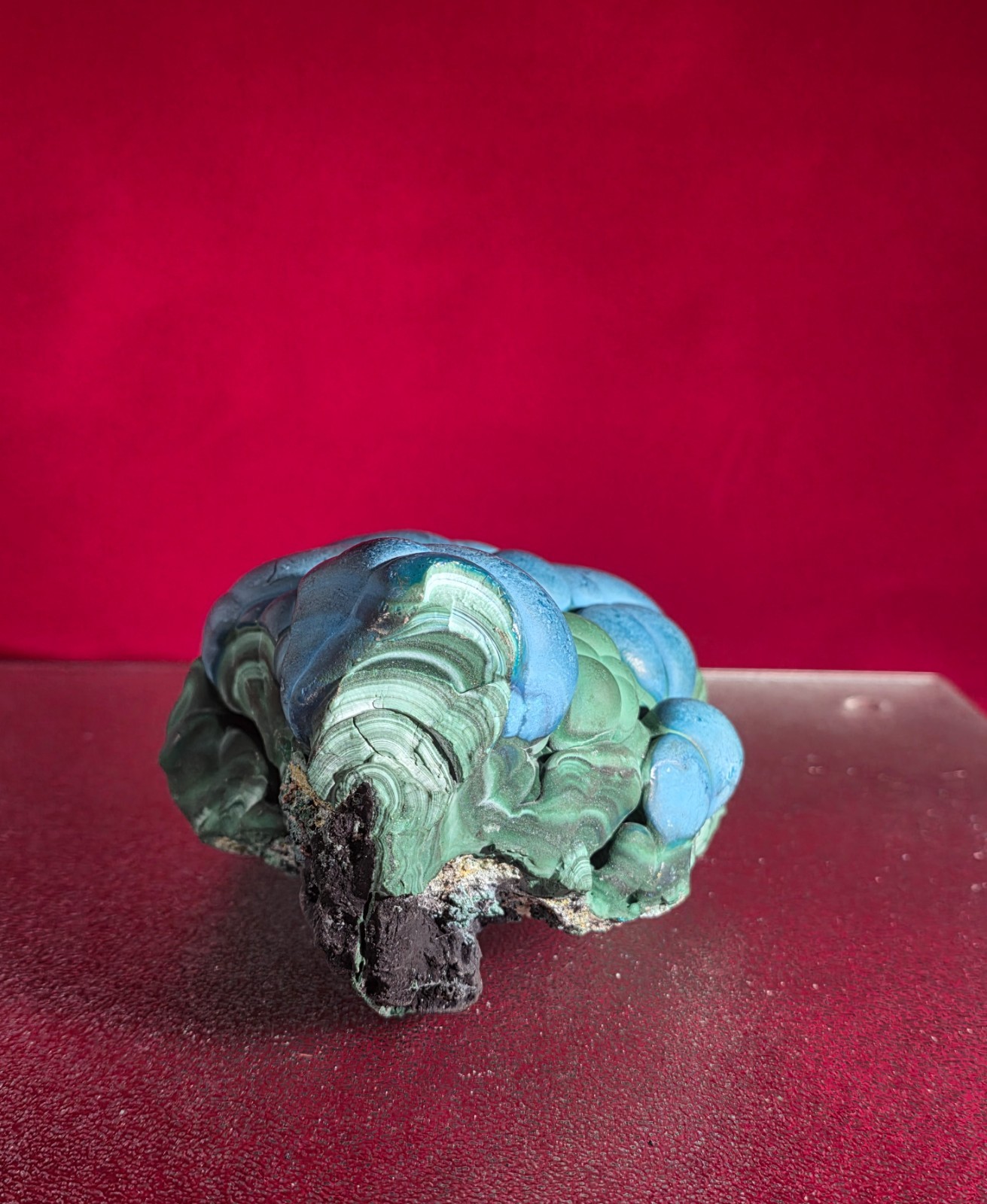 3.75LB Natural Chrysocolla/Malachite transparent cluster rough mineral sample