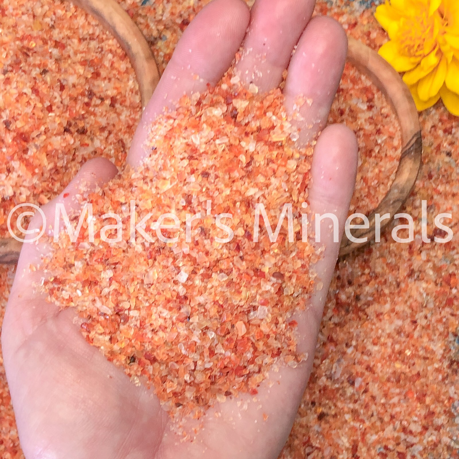 Crushed Dark Carnelian Sand, 2mm-0.25mm, for Inlay, Rings, Resi, Gemstone Sand