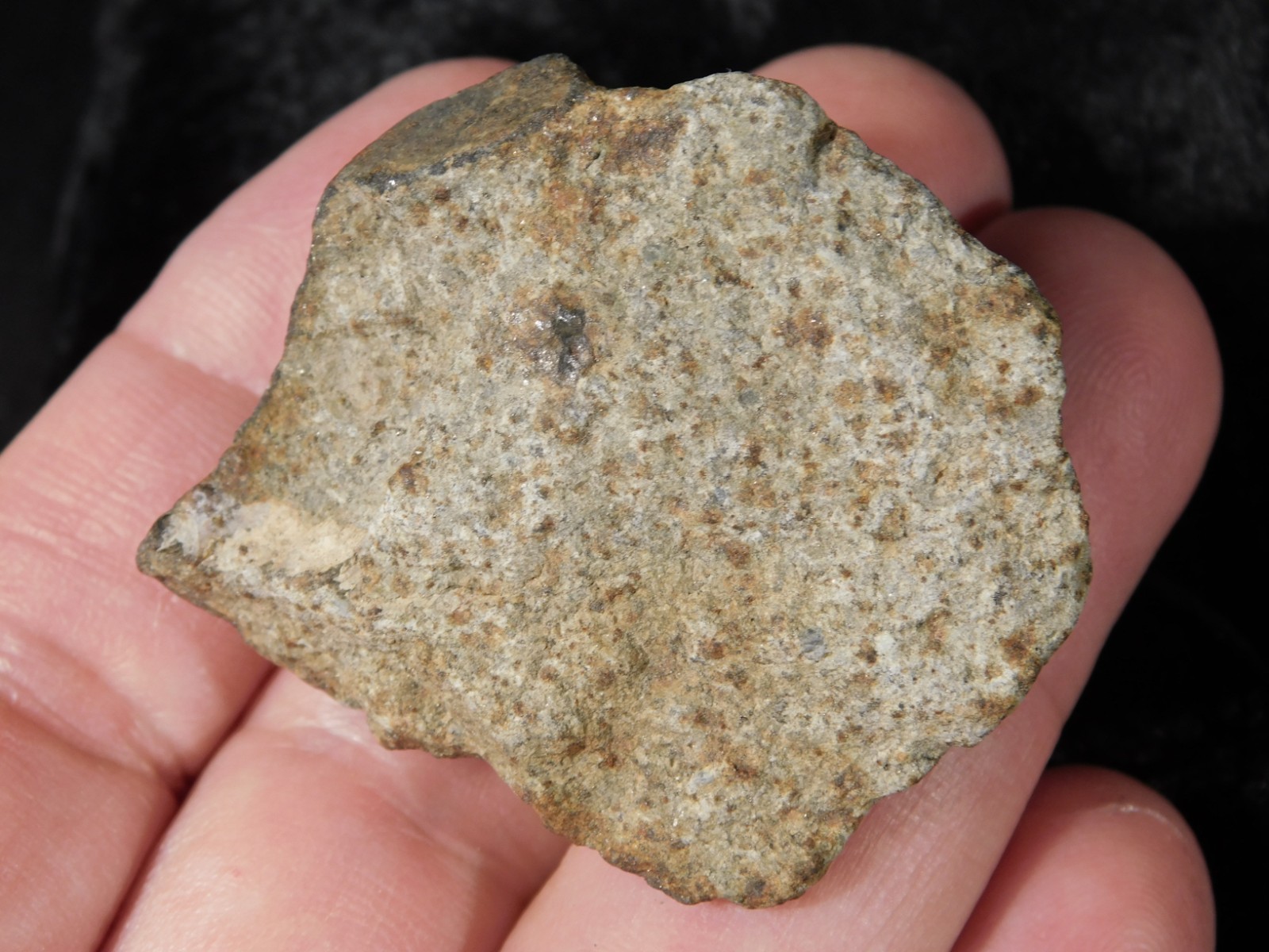 Stony METEORITE With Dark Fusion Crust 100% Natural Fell in Libya 42.2gr