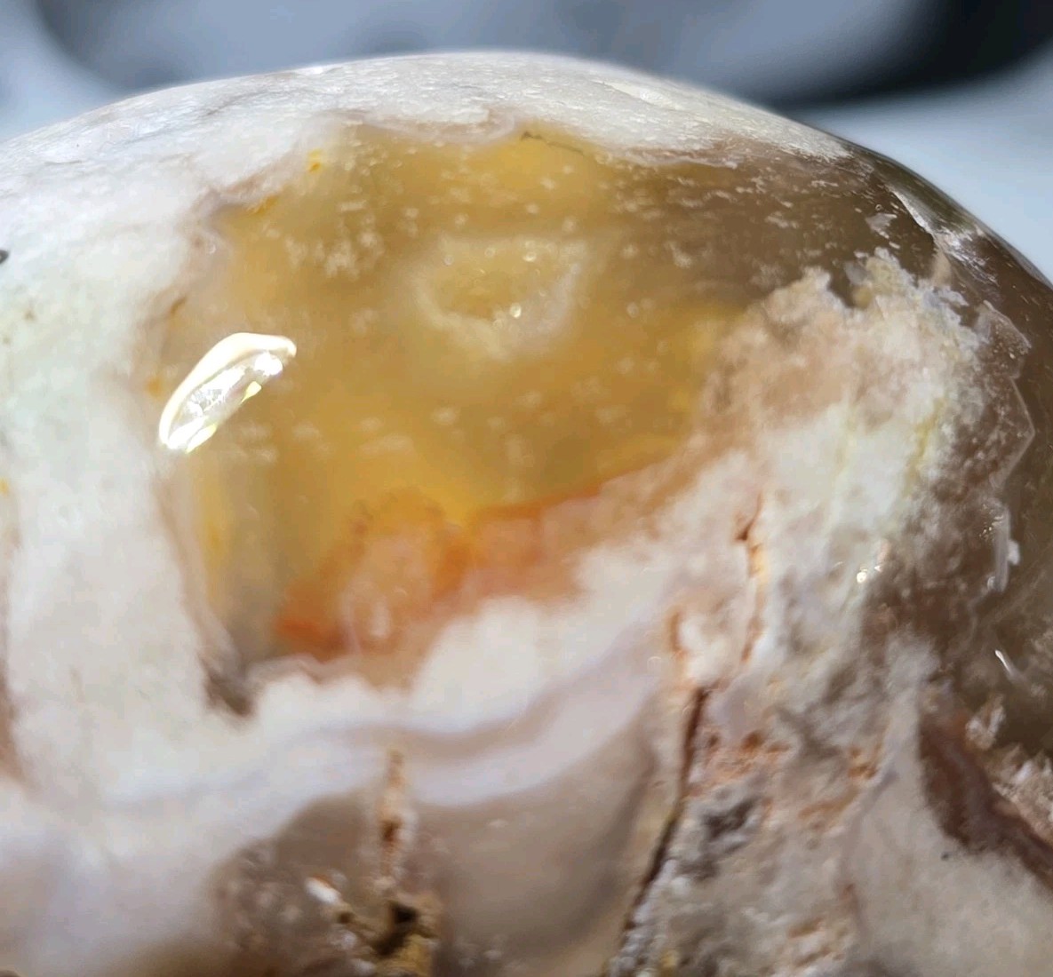 Flower Agate Skull 2.5″ X 2″ 7.8 Oz. 222g.