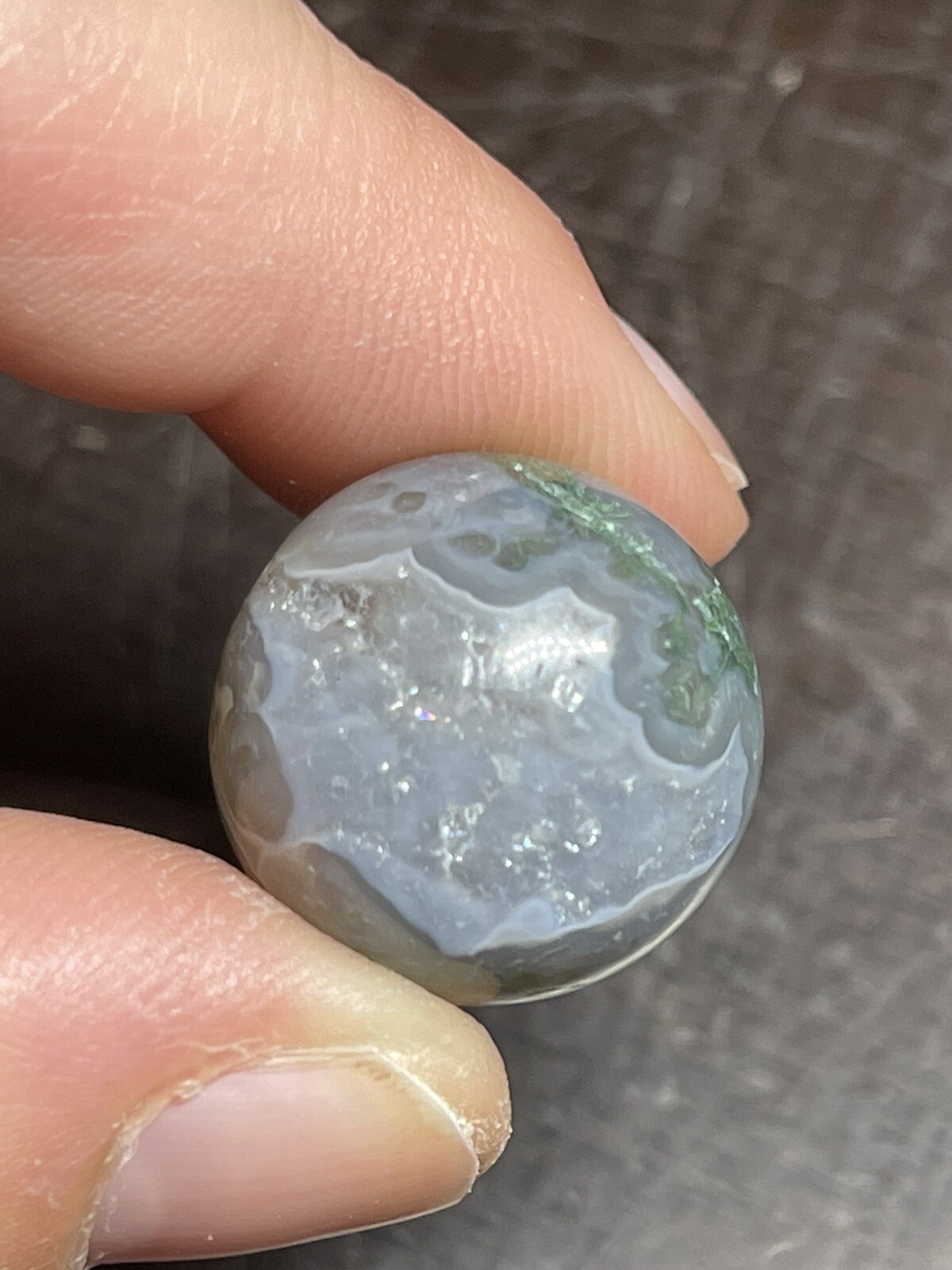 Moss Agate Mini Sphere Ball Orb Marble 19.1mm 9g