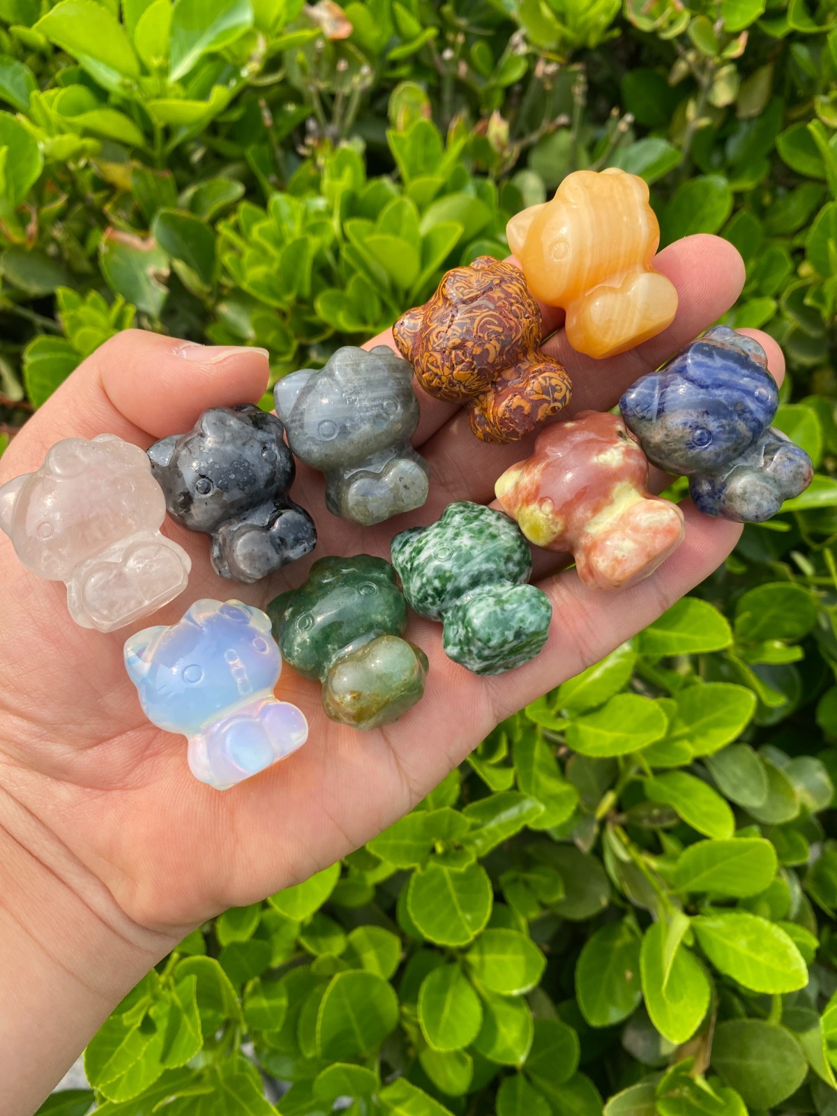 5PCS Natural Mixed Cat skull Carved Quartz Reiki Hallowmas Crystal gift Decor