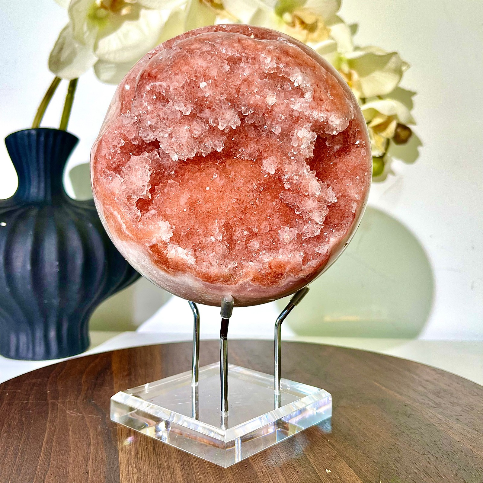 6.56LB Natural Purple Pink Crystal Advanced Cave Spherical Spiritual Decoration