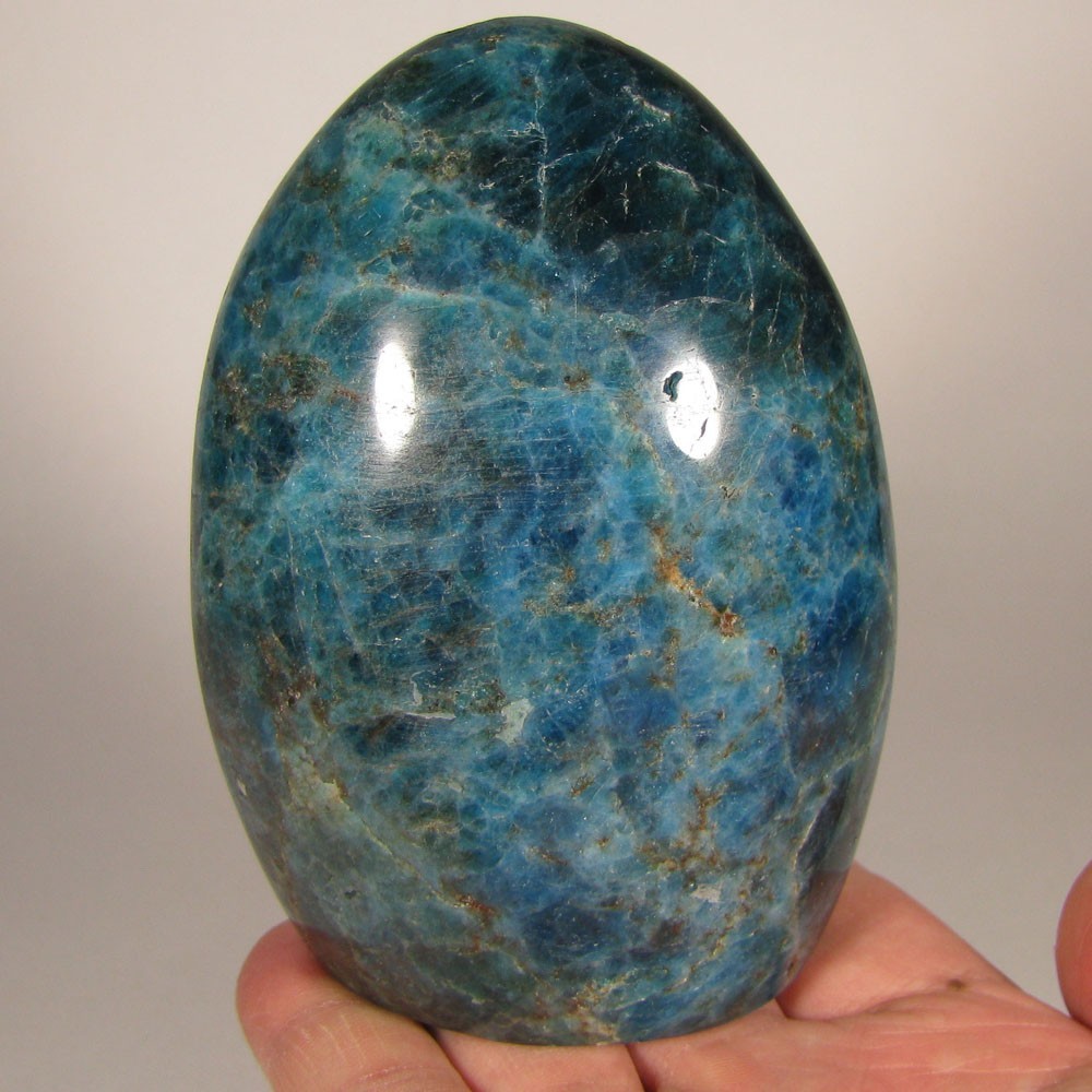 4.1″ Blue APATITE Polished Crystal Freeform Standup – Madagascar – 1.5 lbs.