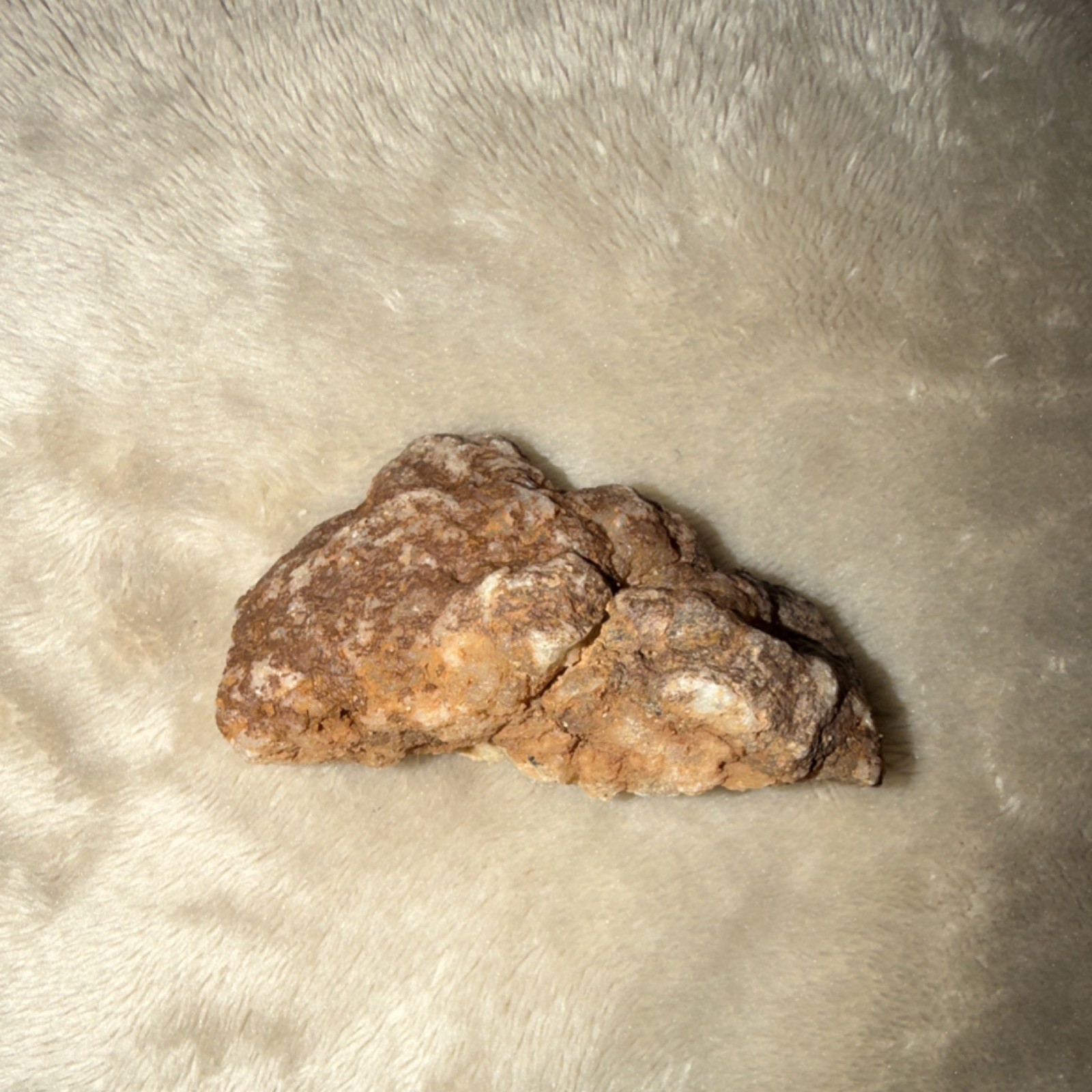 Crystal Mineral Specimen with White and Brown Display Formation