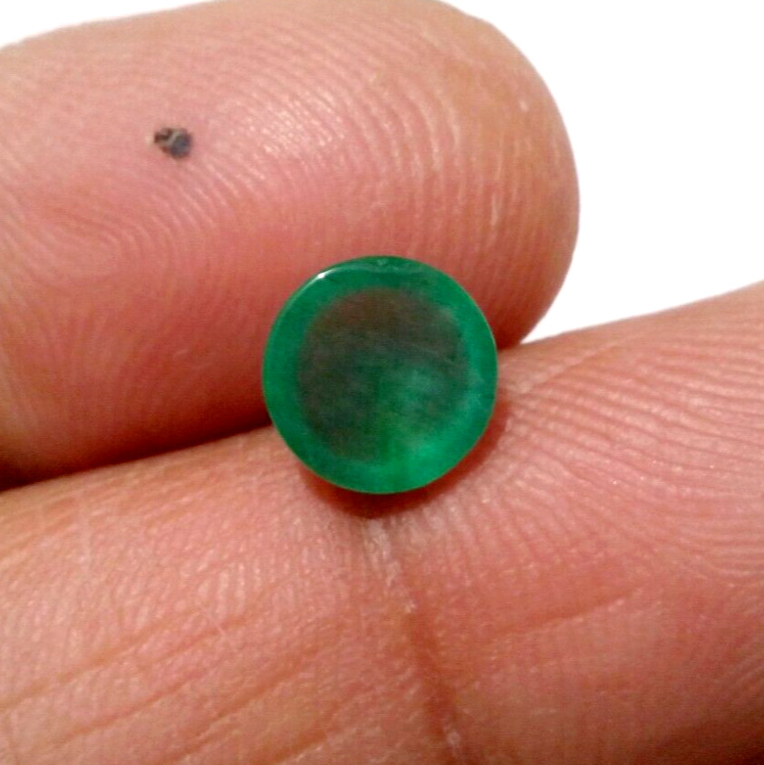 Amazing Zambian Emerald Round Shape 2 Crt Cabochon Natural Green Loose Gemstone