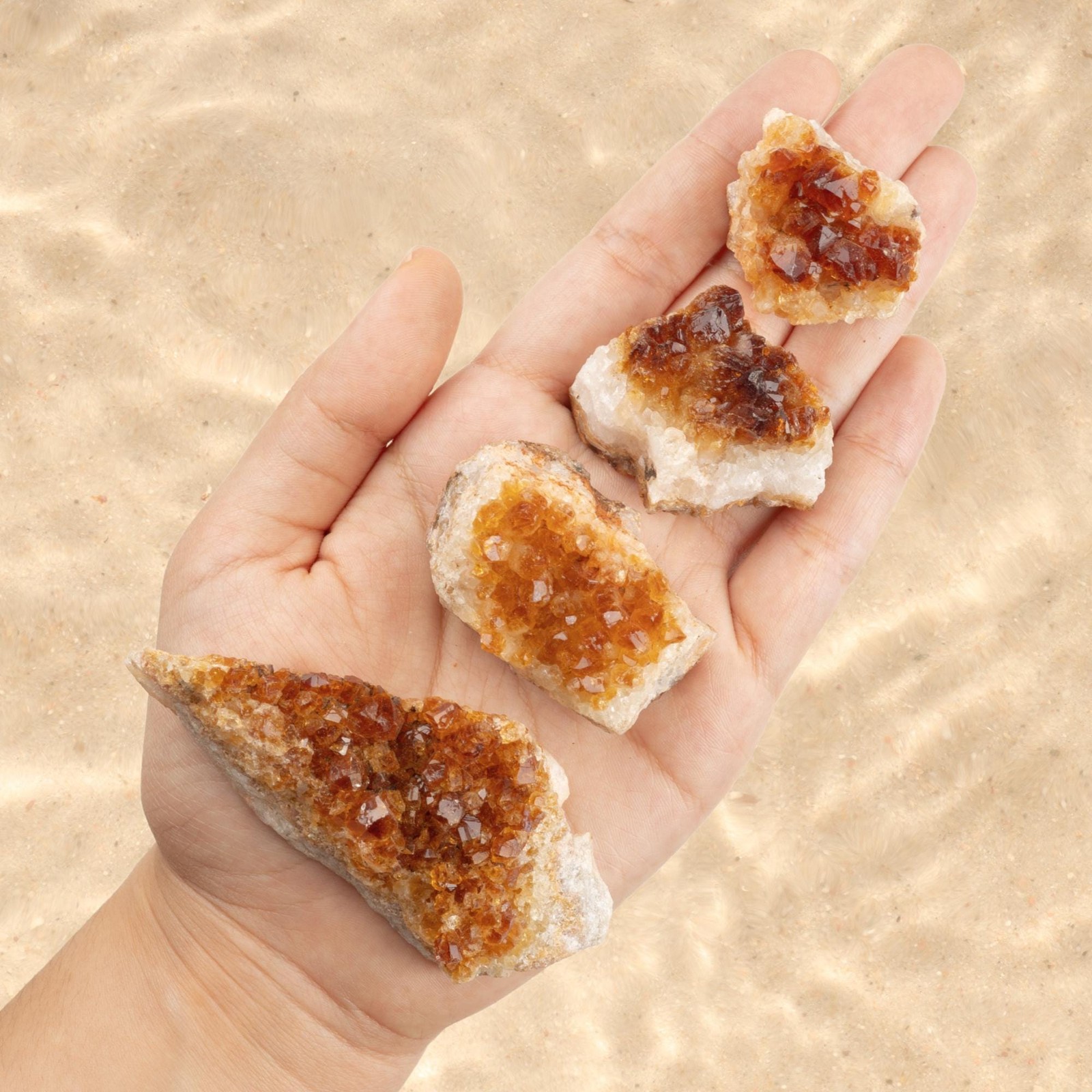 Citrine Cluster Crystal Specimen Natural Quartz Formation Golden Druze Decor