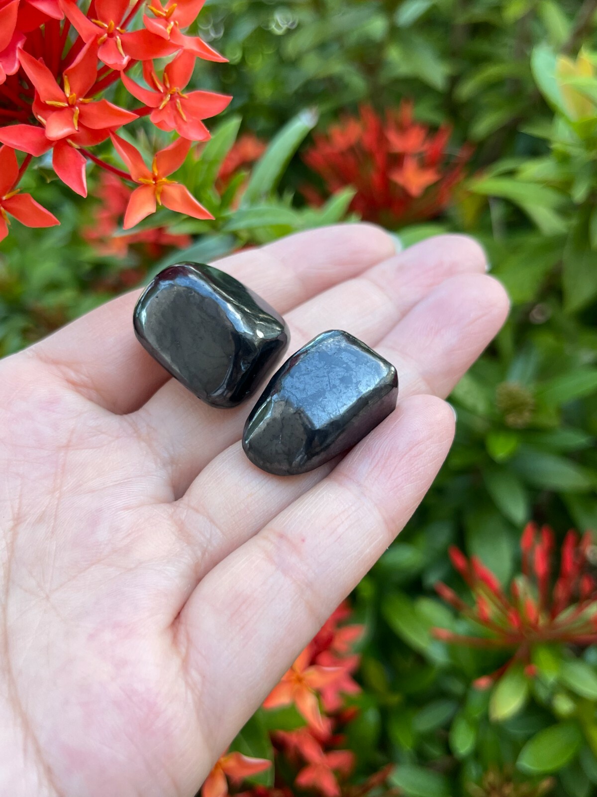 Grade A++ Shungite Tumbled Stone, 0.75-1.25″ Tumbled Shungite, EMF Protection