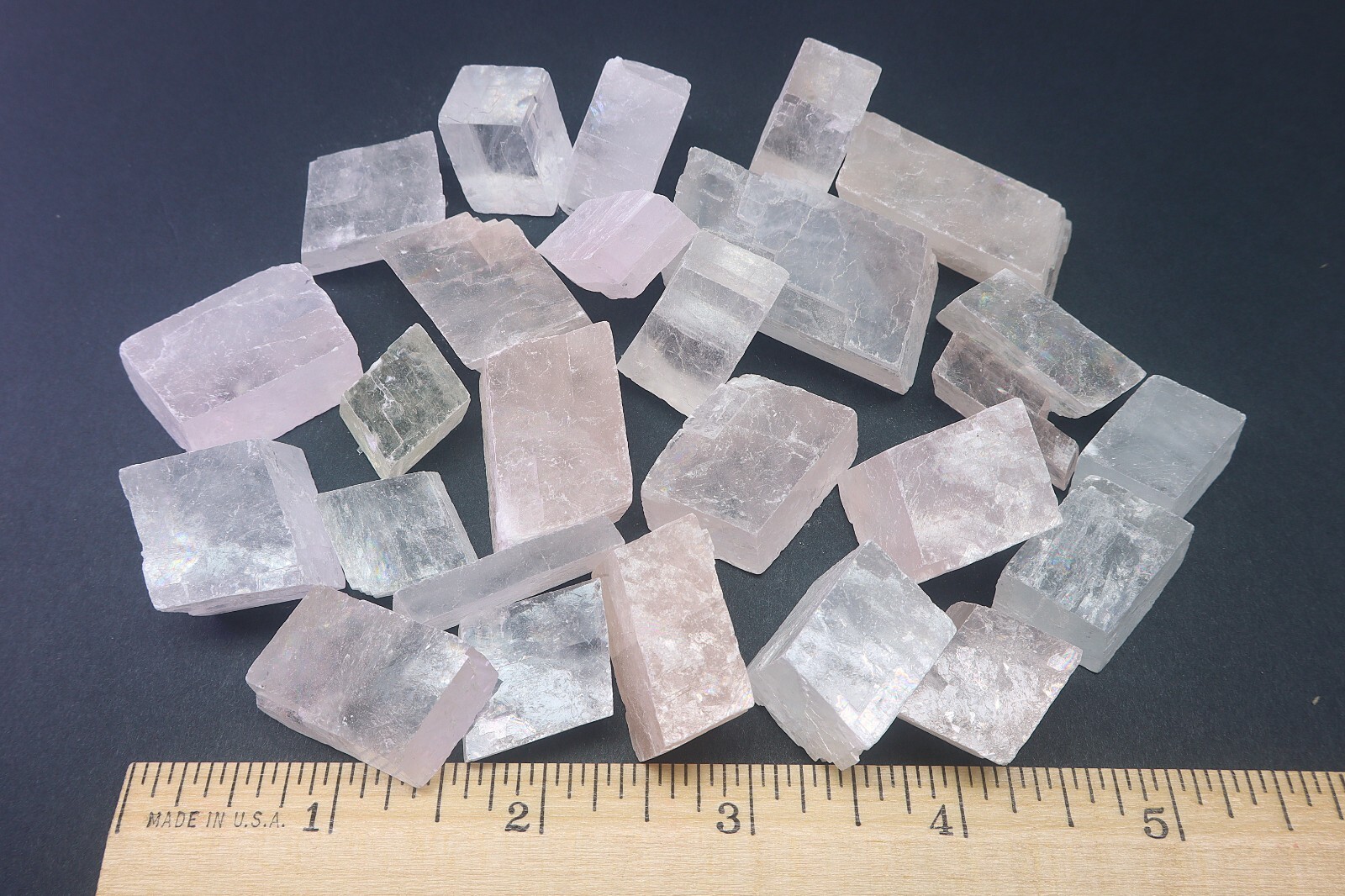 Pink & White Optical Calcite 1/2 Lb Rough Natural Small Rhombohedral Crystals