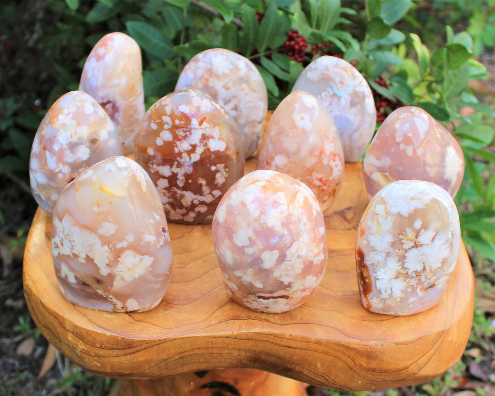 Flower Agate Freeform – Stunning Polished Free Standing Crystal Display Specimen