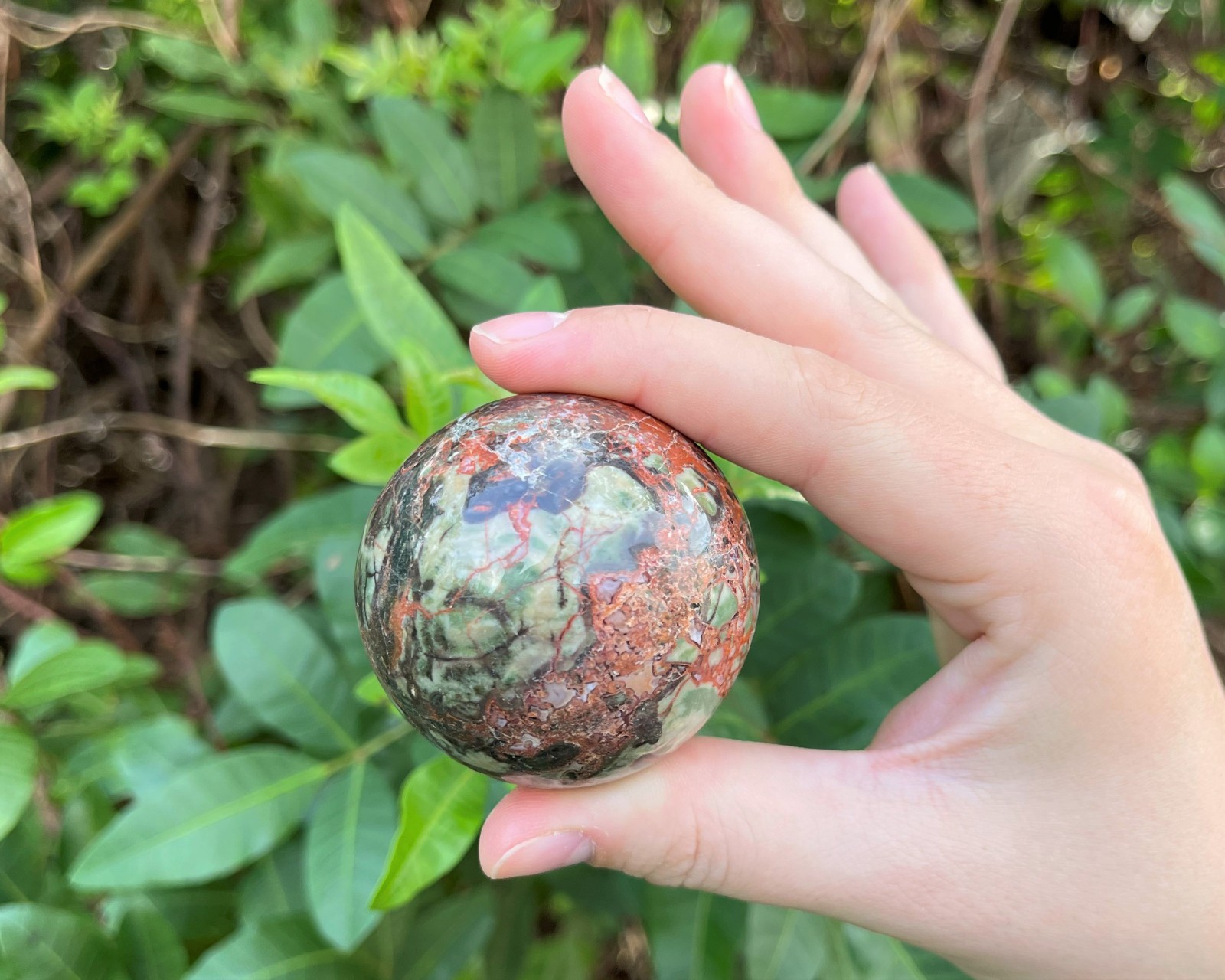 Rhyolite Crystal Sphere with Stand, 1.5″ (‘A’ Grade Polished Rhyolite Spheres)