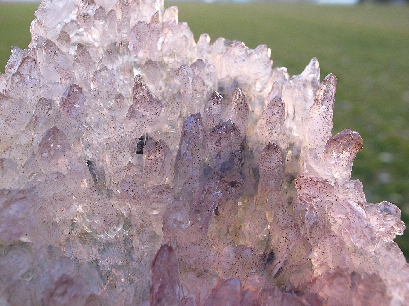 Purple-Lavender Center AMETHYST FLOWERS w/Crystal ClearTips Brazil for sale