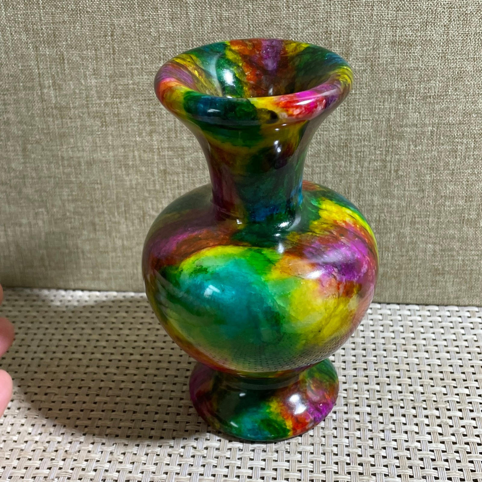 828g Seven Colors Jade vase specimen Decorative -Taiwan China