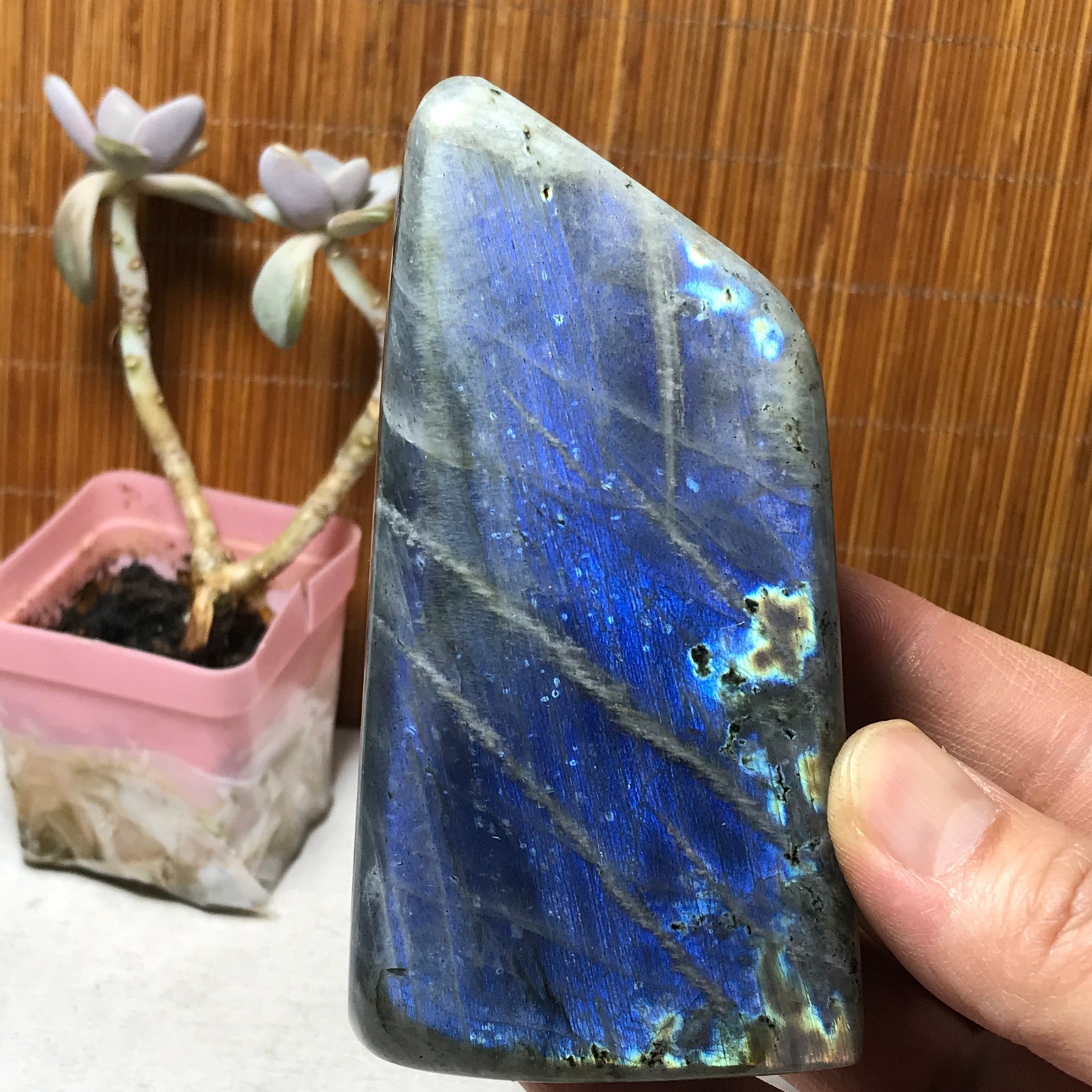 108-53-40mm Natural Labradorite Crystal gemstone Polish Mineral Specimen A3327