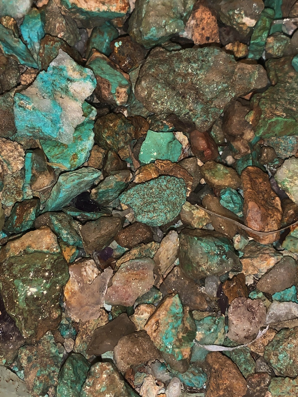 1000 Carat Lots of SMALL Natural Turquoise Rough + a Free Faceted Gemstone