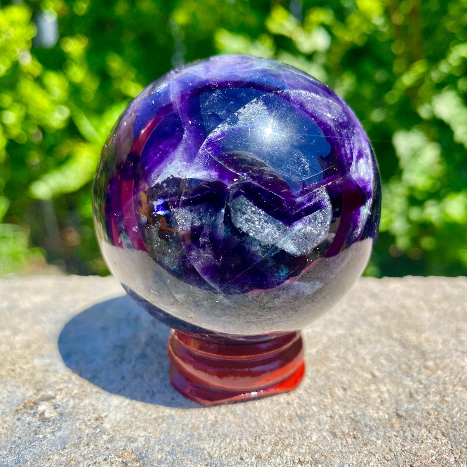 304G natural Green fluorite ball quartz crystal Sphere Reiki energy healing