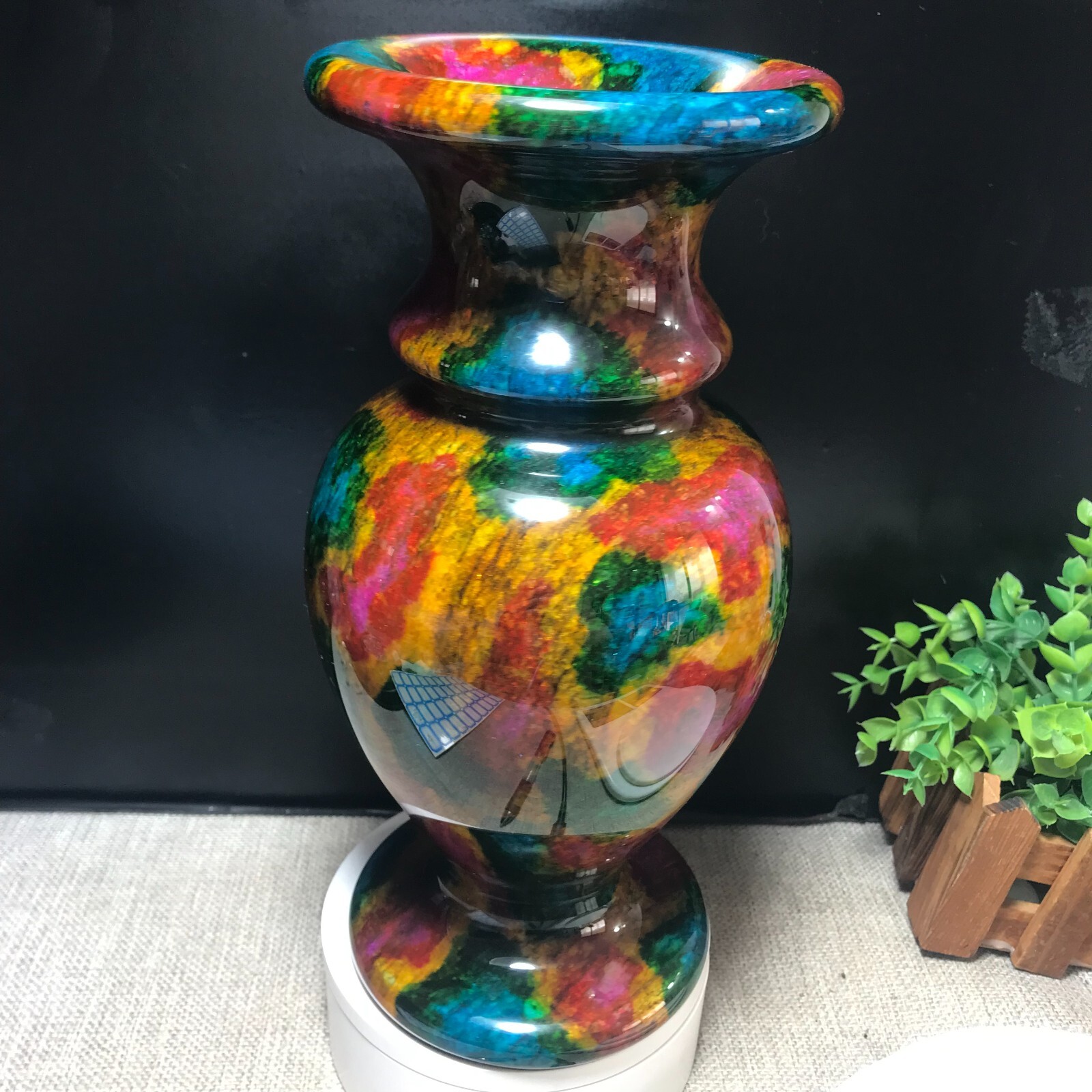 1PCS 3.2kg “Seven Colors Jade” Crystal Quartz Vase Specimen Collection