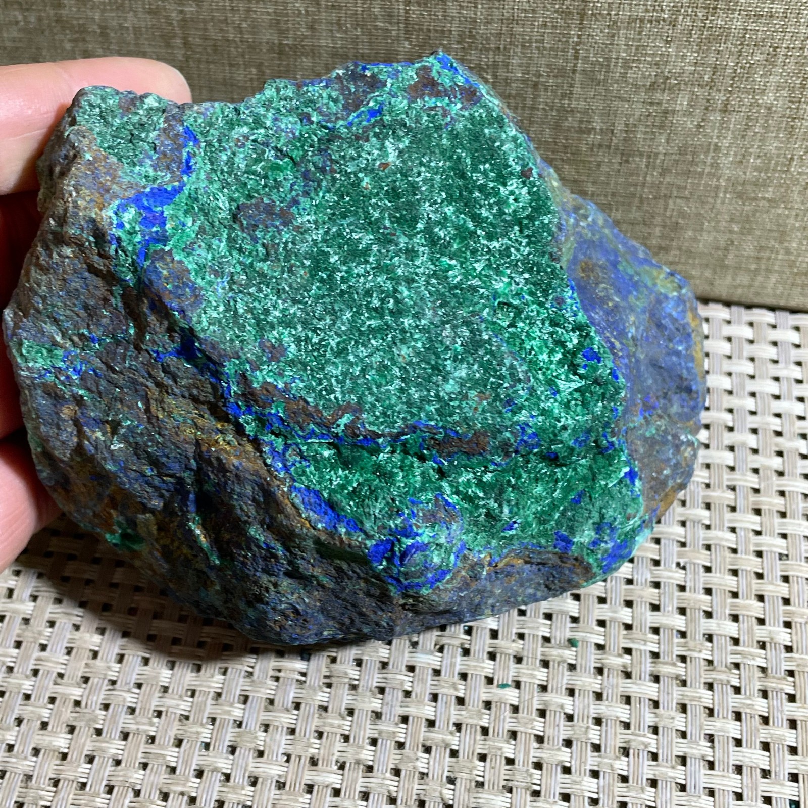 Restoration of Blue Copper Ore Quartz Crystal Mineral Samples 663g