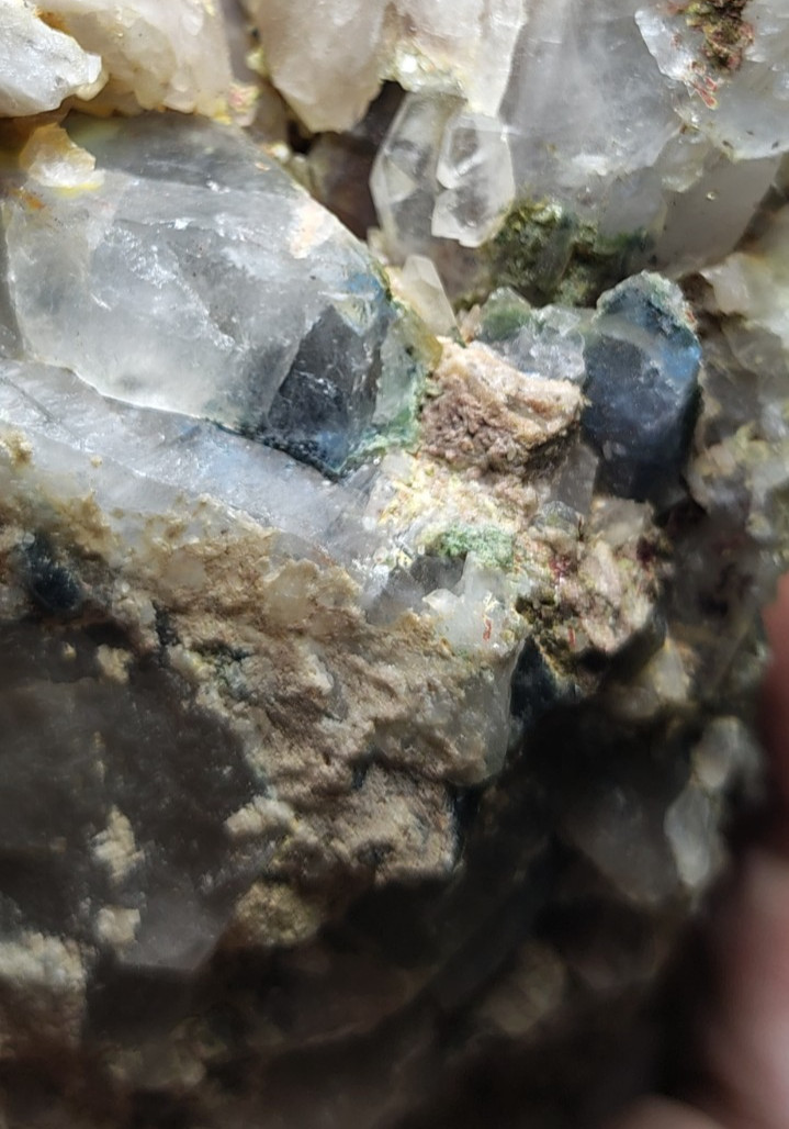 HUGE PAPAGOITE & AJOITE QUARTZ CLUSTER Messina Mine, South Africa OVER 3 LB 6IN