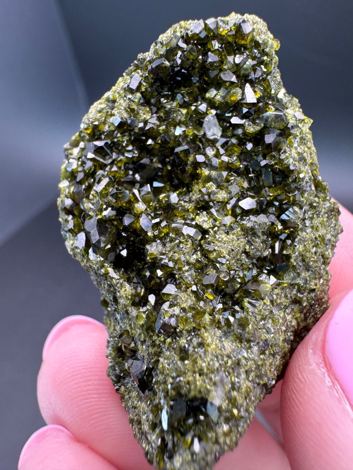 6829 Sparkly Green Epidote with Clear Quartz Calumet Iron Mine, Colorado 32g