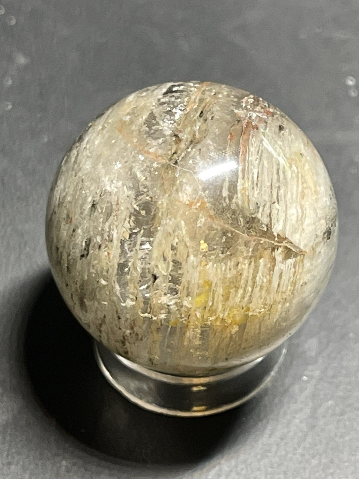 Amphibole Scenic Thousand Multi Layer Quartz Sphere Ball Orb Marble 22.5mm, 14g