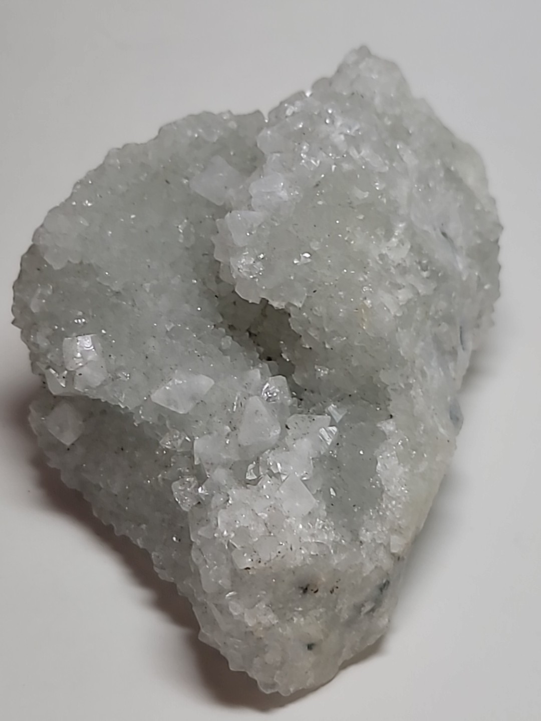 Quartz Druzy Crystal on Moonstone Raw Natural Mineral 3.75″ x 2.5″ x 1.75″