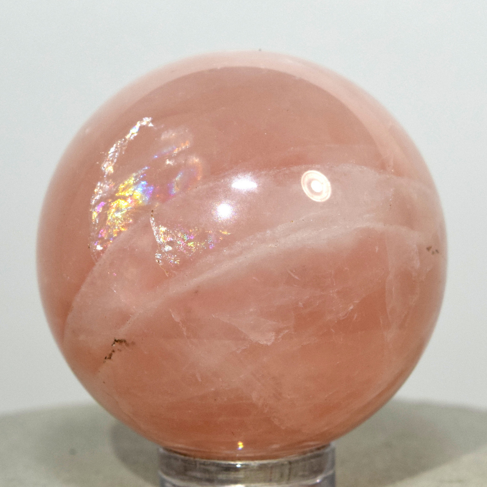 36mm Rainbow Rose Quartz Sphere Natural Sparkling Crystal Polished Stone – China
