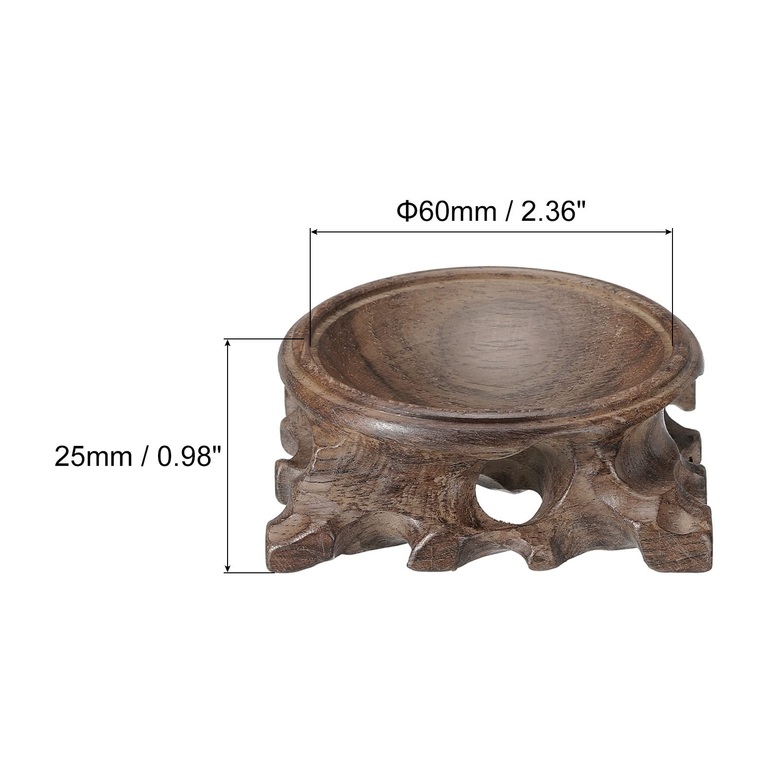 Black Wooden Ball Stand Holder Display Base 60mm For Crystal Ball Stone