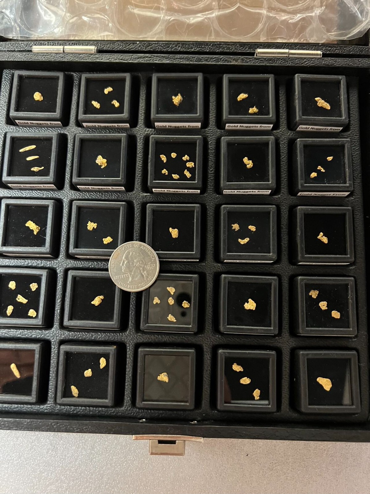 small Gold nuggets in box 3-4 grains Gold each box.Minimum order is 2,or buy all