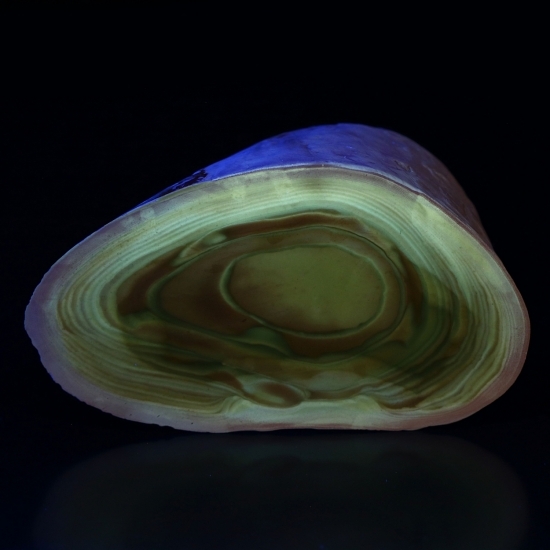 KB: RARE AND UNIQUE FANTASTIC SW FL. BRIGHT YELLOW/WHITE STRIPED FLINT, POLAND