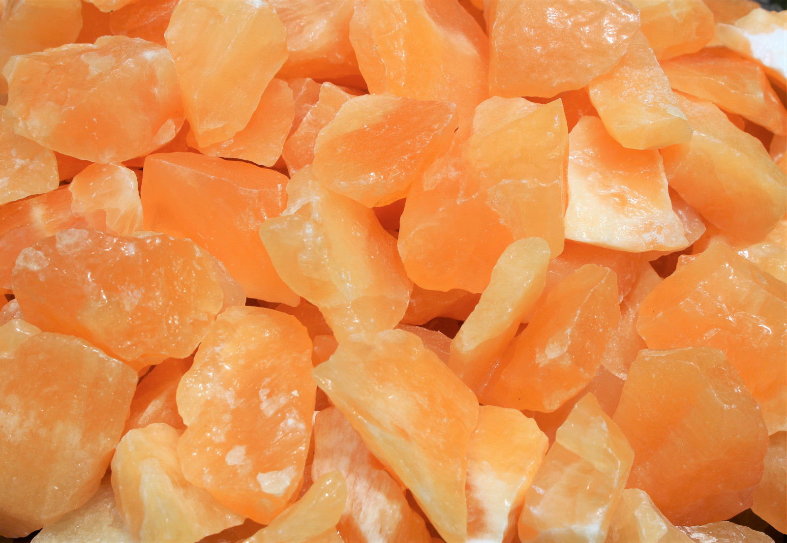 Rough Orange Calcite: 5 lb Wholesale Bulk Lot (Natural Raw Crystal Specimens)